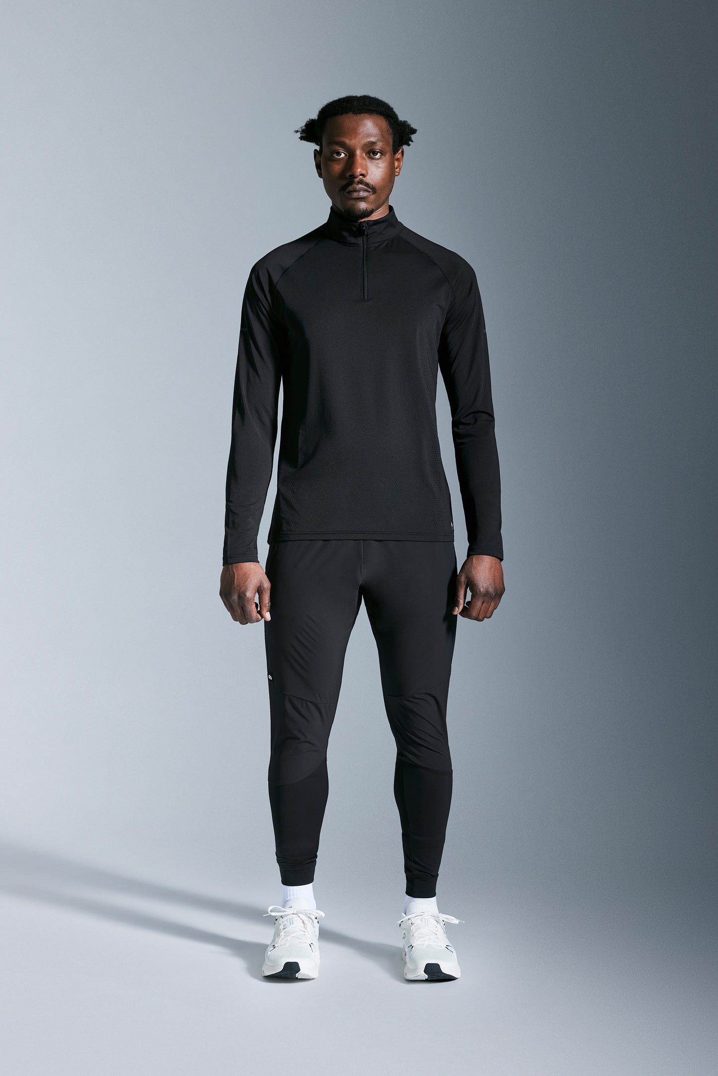 Mens ReRun Black 1/4 Zip and Pants Set