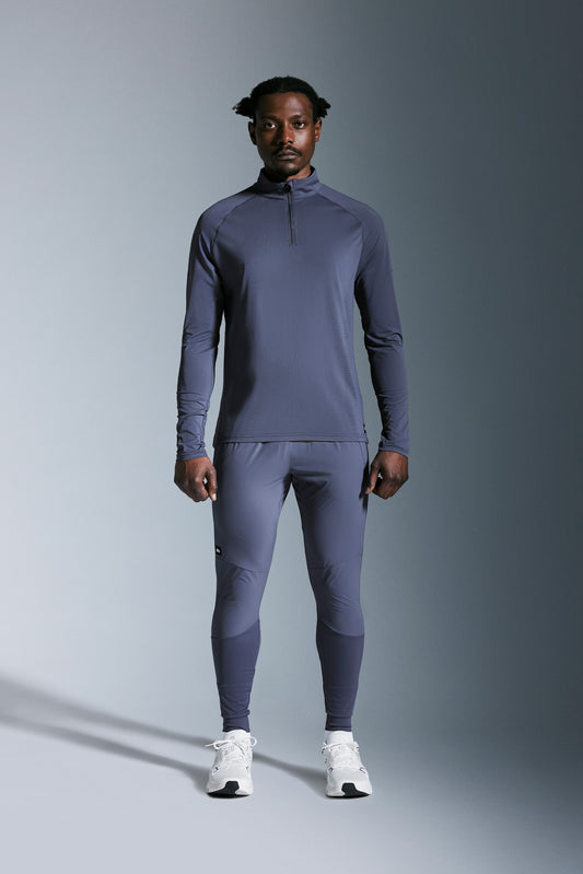 Mens ReRun Steel 1/4 Zip and Run Pant Set