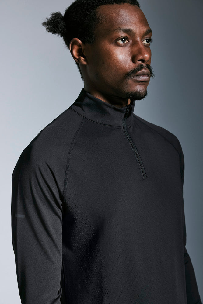 Mens ReRun Black 1/4 Zip and Pants Set