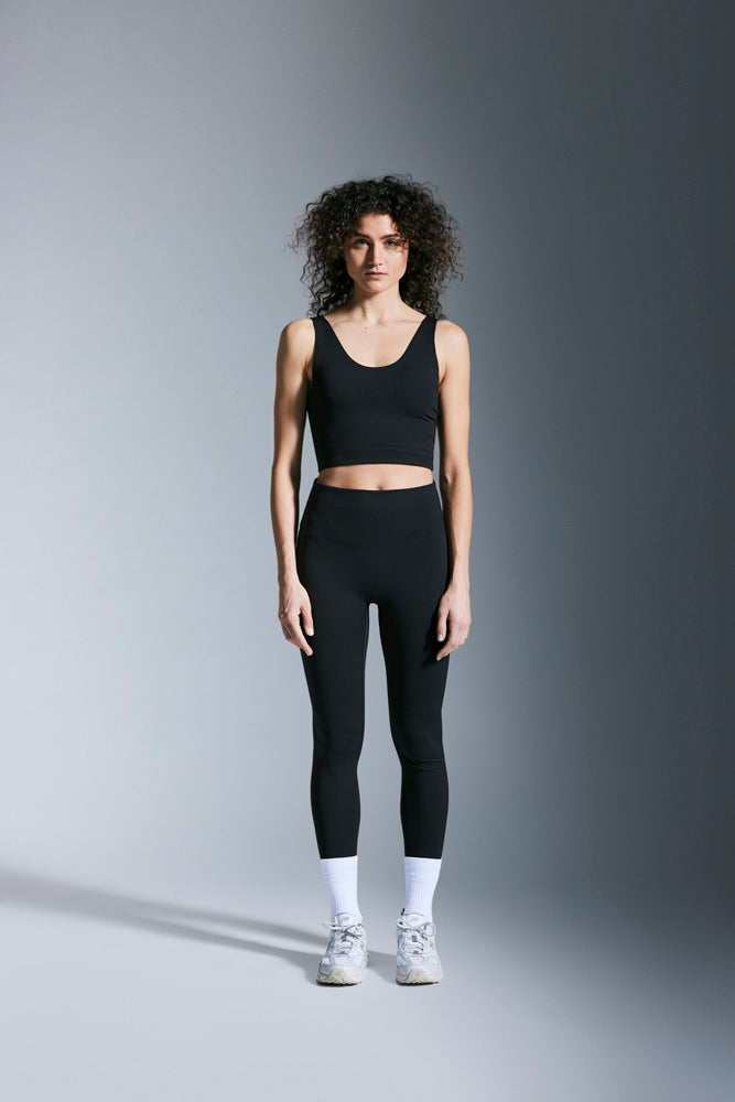 Womens New Space Black Bra Top and Tights Set