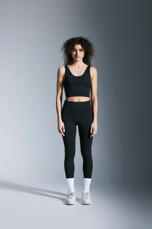 Womens New Space Black Bra Top and Tights Set