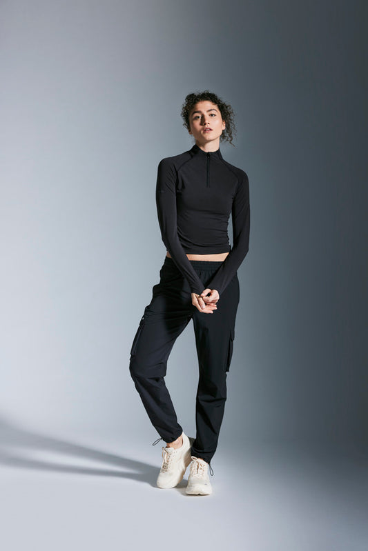 New Space Womens Cropped 1/4 Zip